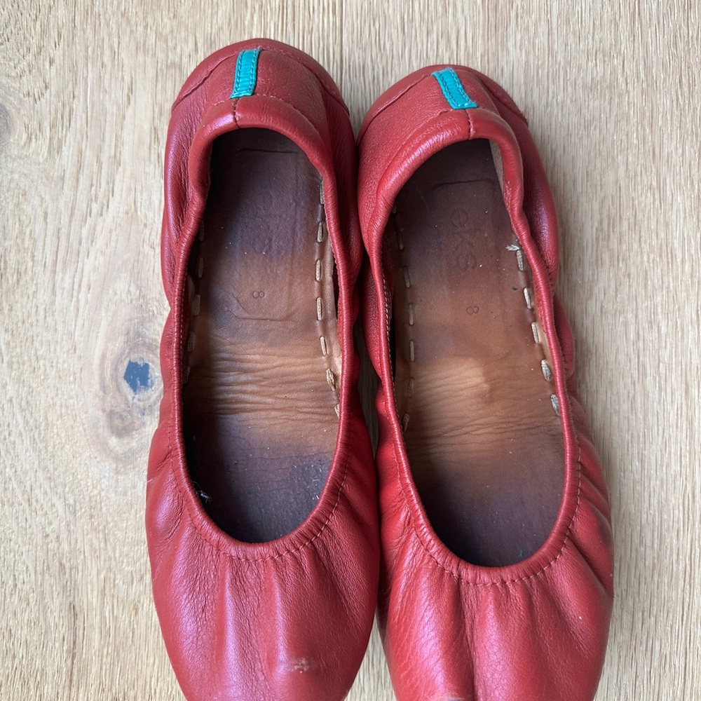TIEKS by Gavrielli Red Leather Ballet Flats